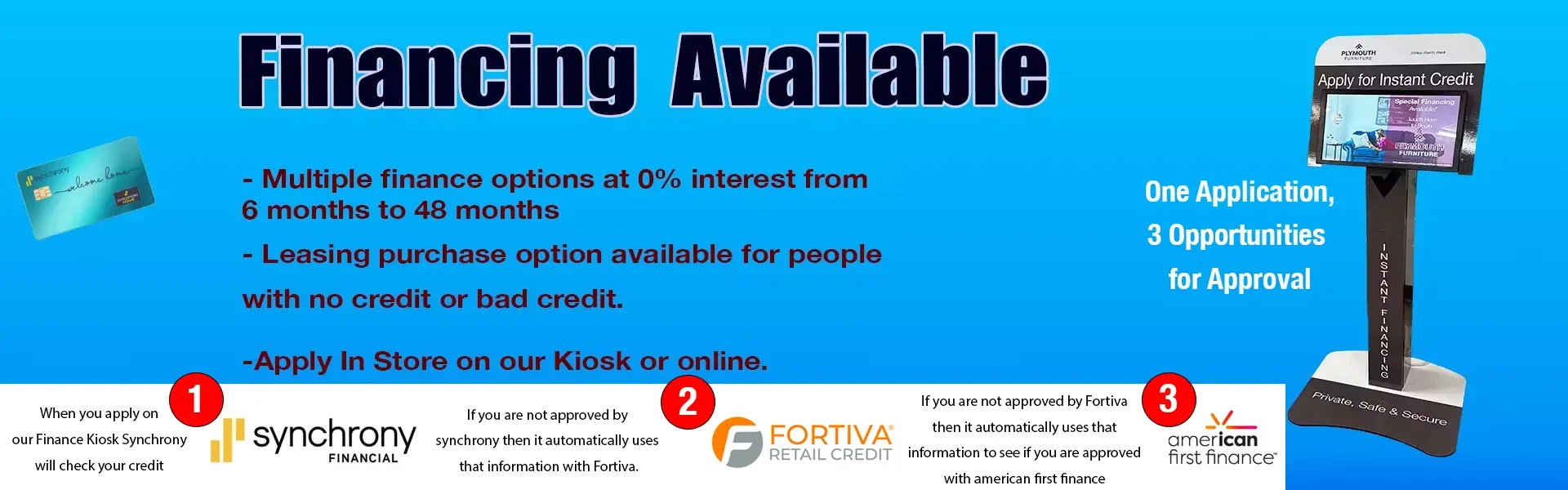 3 Opportunities for Finance Approval at Plymouth Furniture